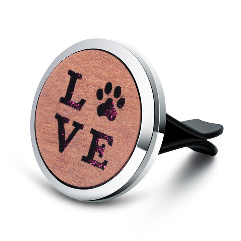 Wooden Hollow Car Air Freshener Clip - Aromatherapy Vent Diffuser