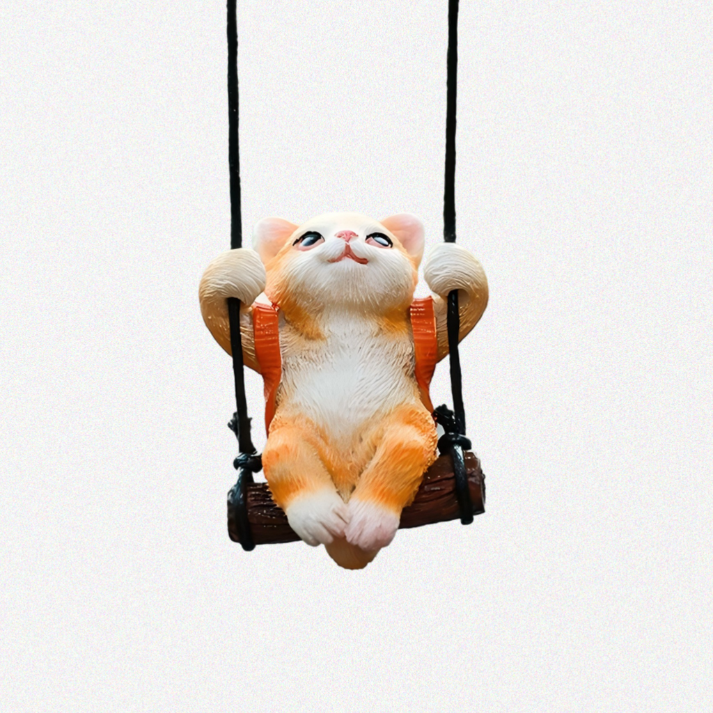 Cat Rearview Mirror Pendant - Small Kitten Ornament for Car Interior