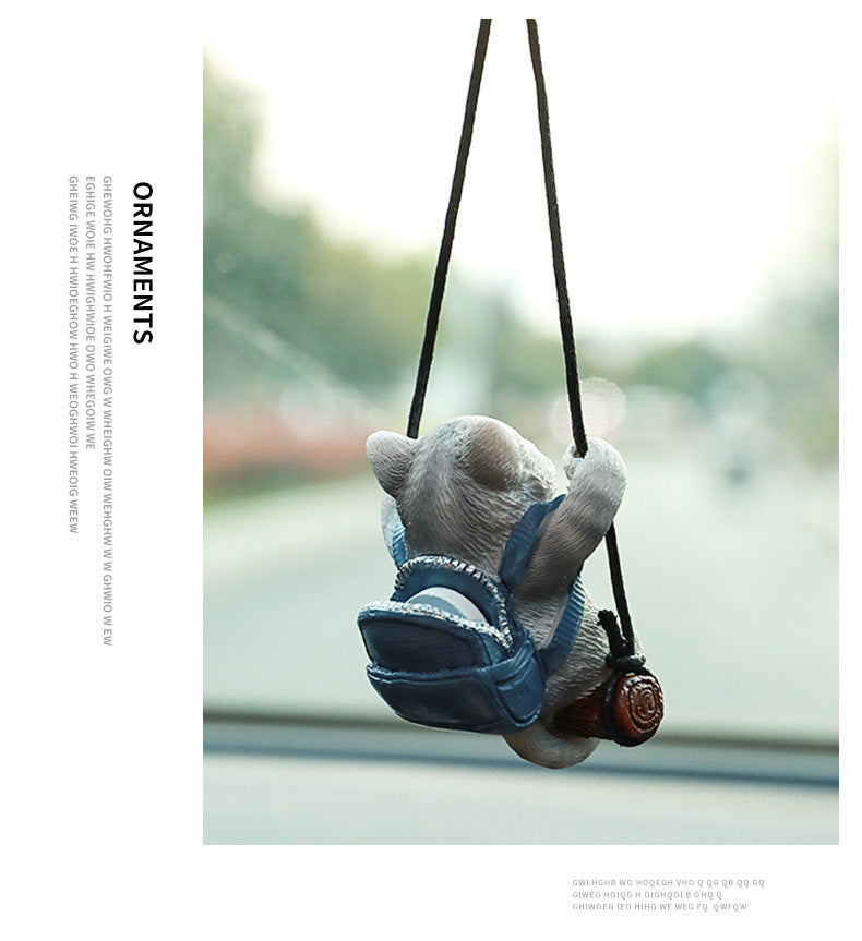 Cat Rearview Mirror Pendant - Small Kitten Ornament for Car Interior