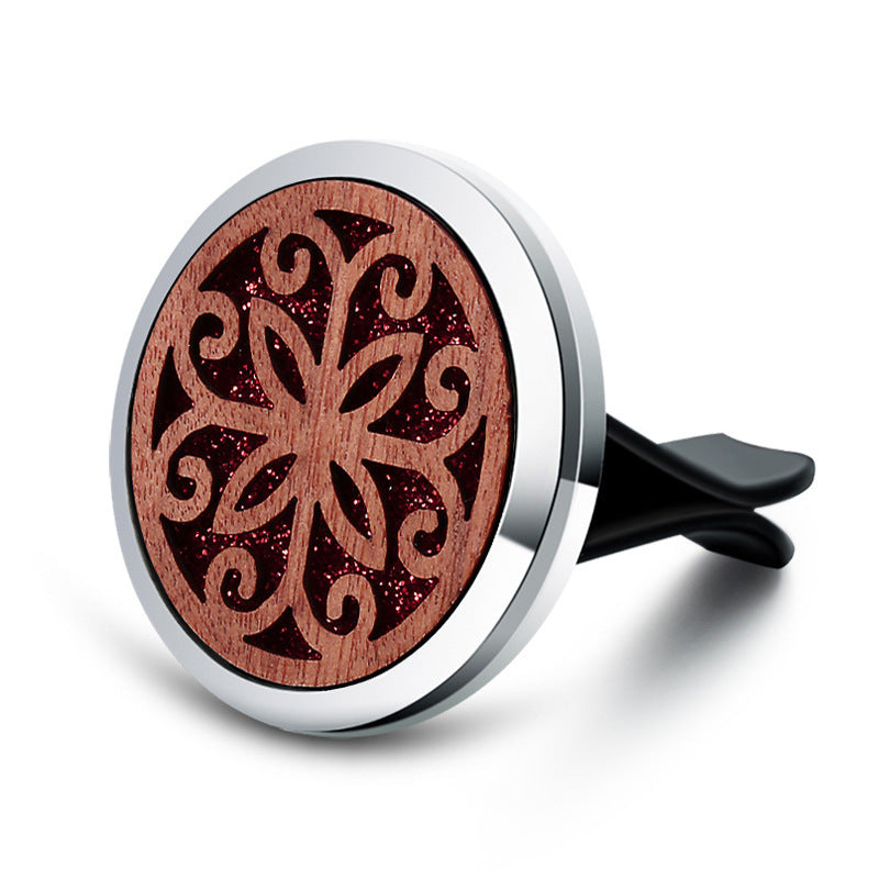 Wooden Hollow Car Air Freshener Clip - Aromatherapy Vent Diffuser