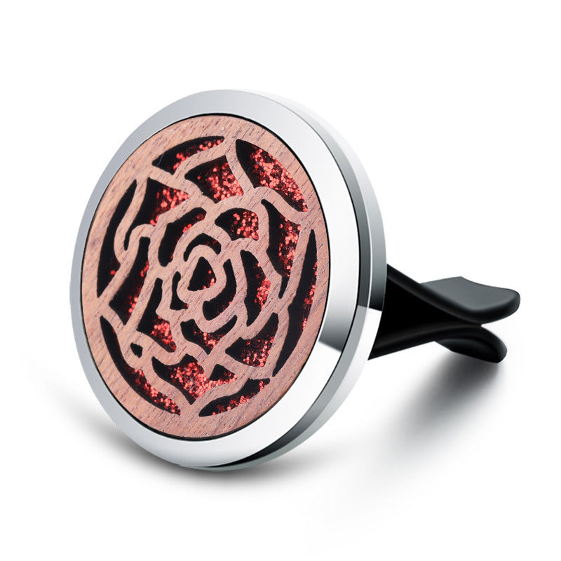 Wooden Hollow Car Air Freshener Clip - Aromatherapy Vent Diffuser