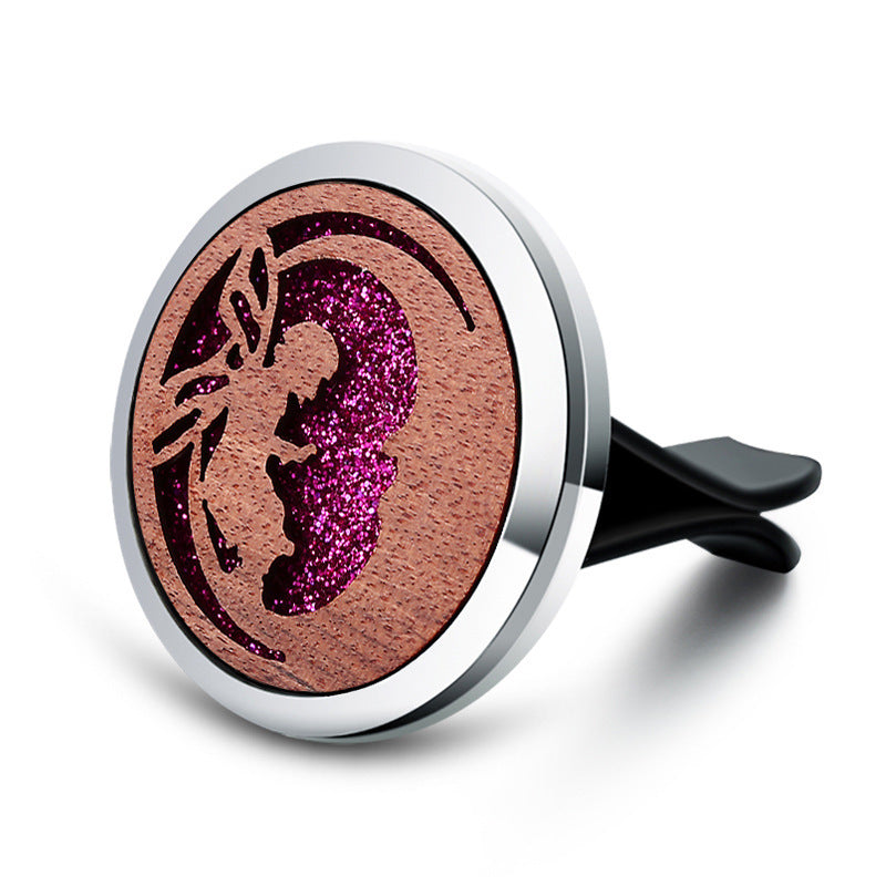 Wooden Hollow Car Air Freshener Clip - Aromatherapy Vent Diffuser