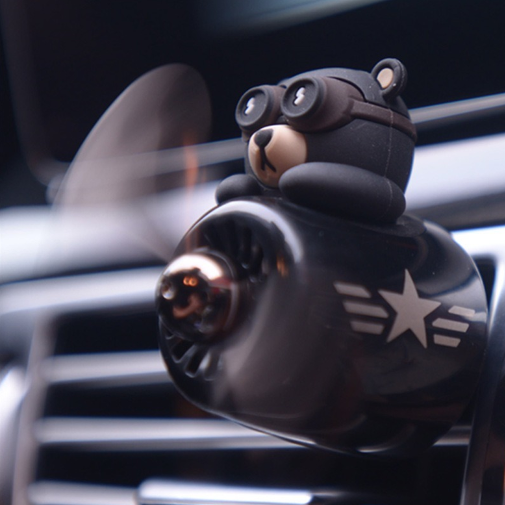 Aviator Bear Car Air Freshener - Cute Pilot Vent Clip Diffuser