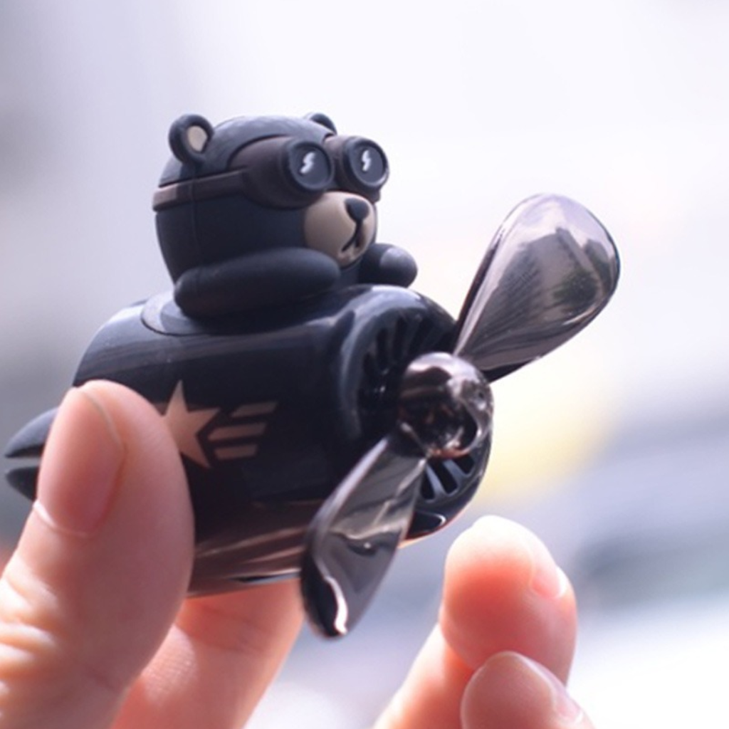 Aviator Bear Car Air Freshener - Cute Pilot Vent Clip Diffuser