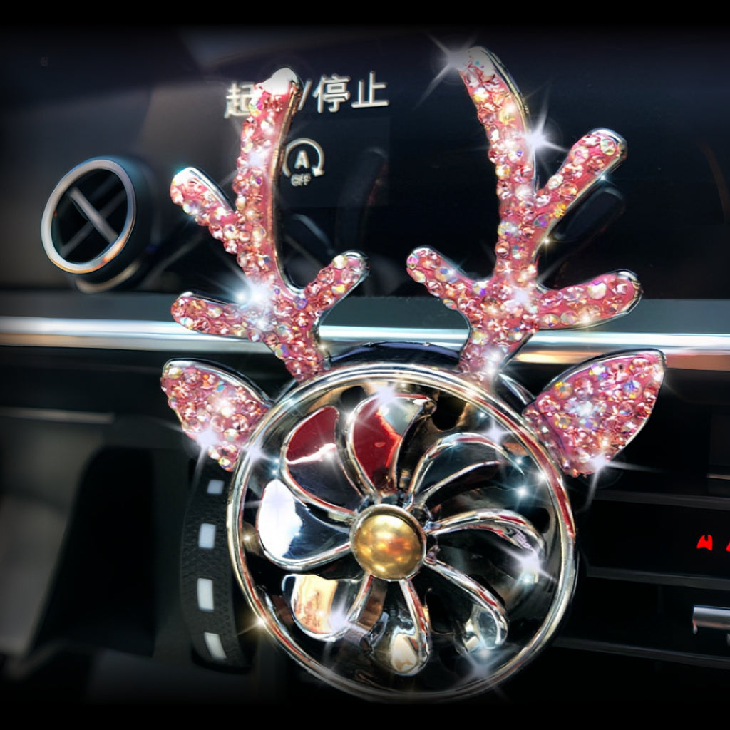 Rhinestone Antler Car Air Freshener - Decorative Aromatherapy Ornament
