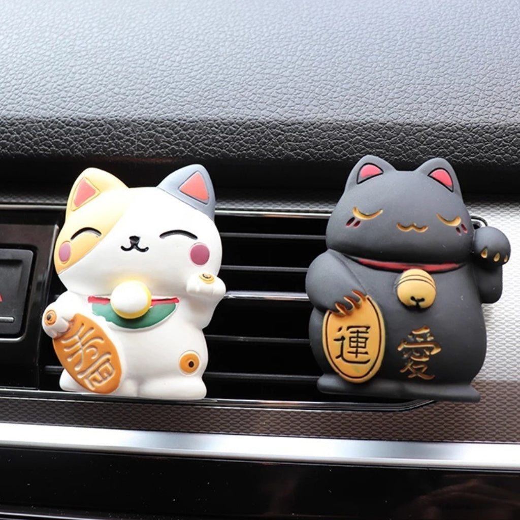 Lucky Cat Car Vent Aromatherapy Clip - Fortune Cat Air Freshener