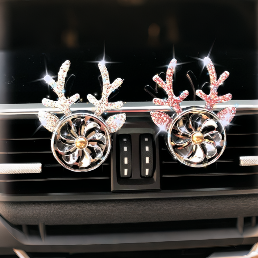 Rhinestone Antler Car Air Freshener - Decorative Aromatherapy Ornament