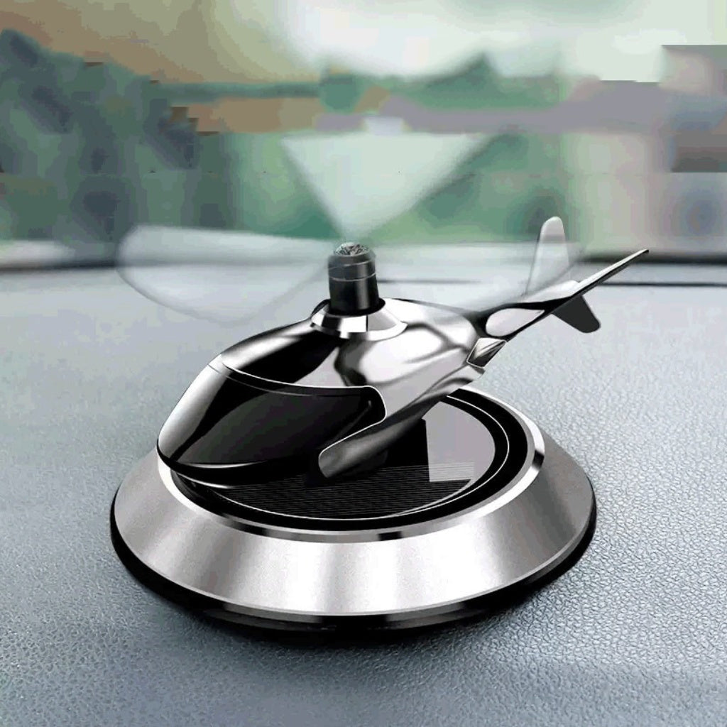 Solar Helicopter Car Air Freshener - Rotating Propeller Diffuser