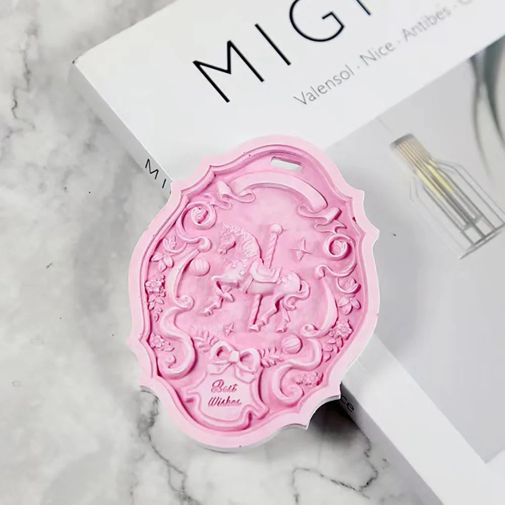 Carousel Pendant Silicone Mold - Gypsum Aroma Ornament Mold for DIY Crafts
