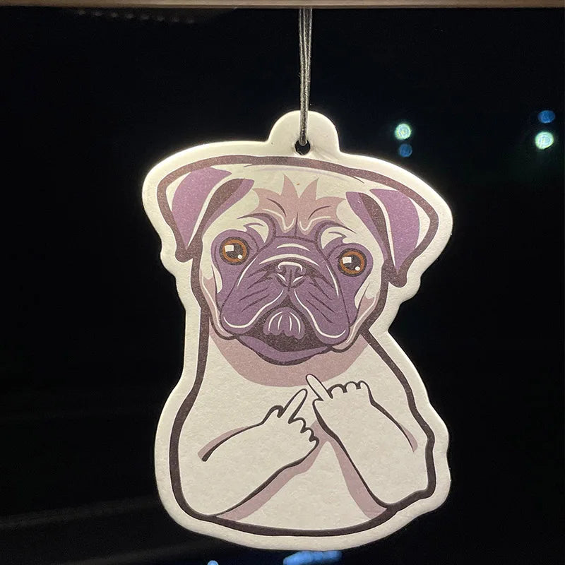Cute Dog Car Air Freshener - Lavender Scent Rearview Mirror Pendant