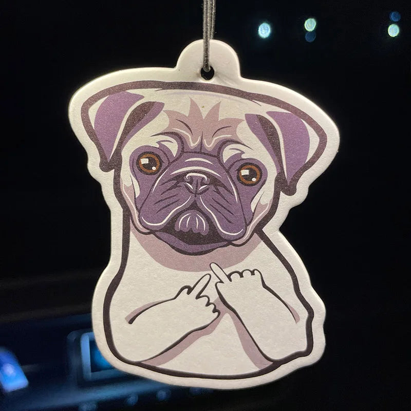 Cute Dog Car Air Freshener - Lavender Scent Rearview Mirror Pendant