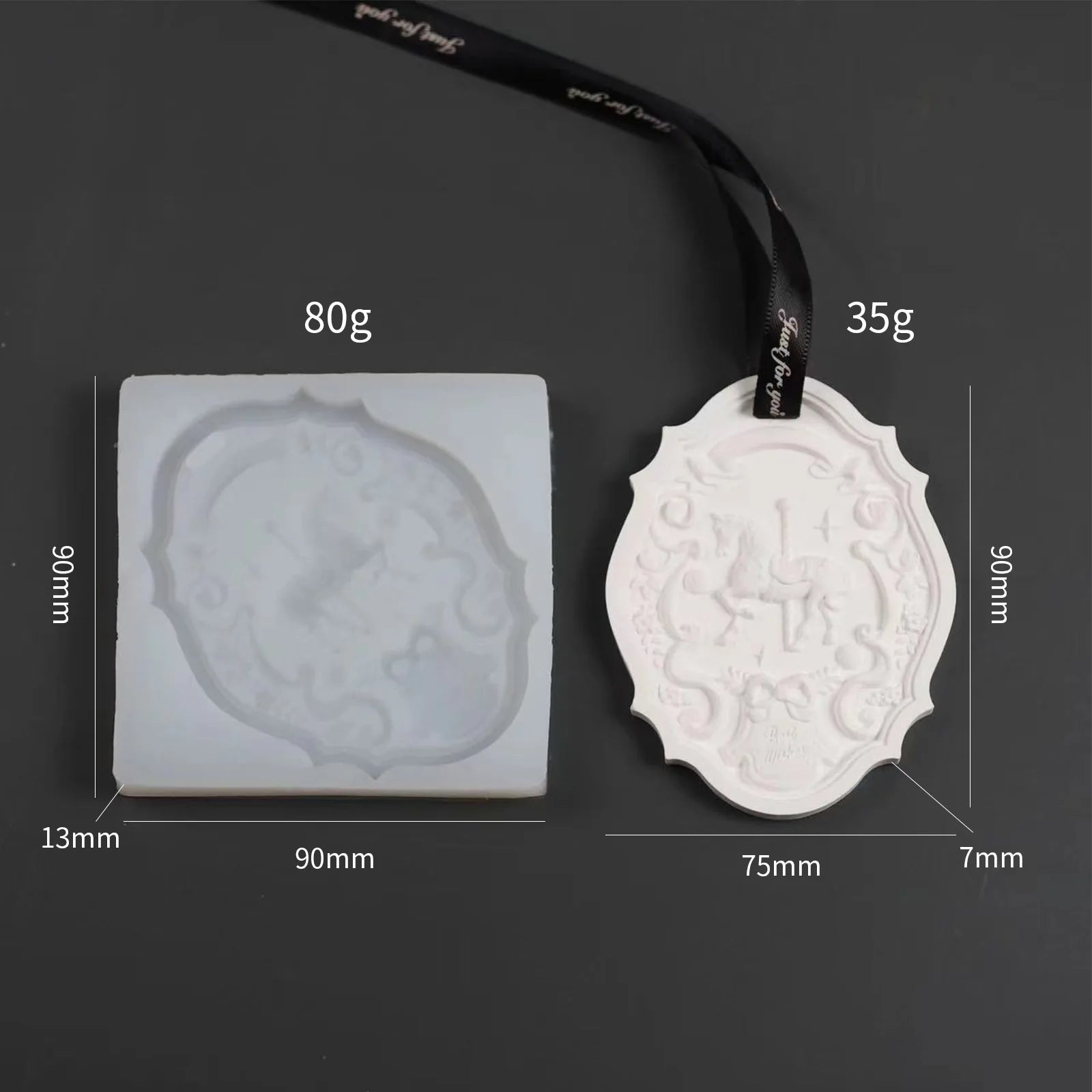 Carousel Pendant Silicone Mold - Gypsum Aroma Ornament Mold for DIY Crafts