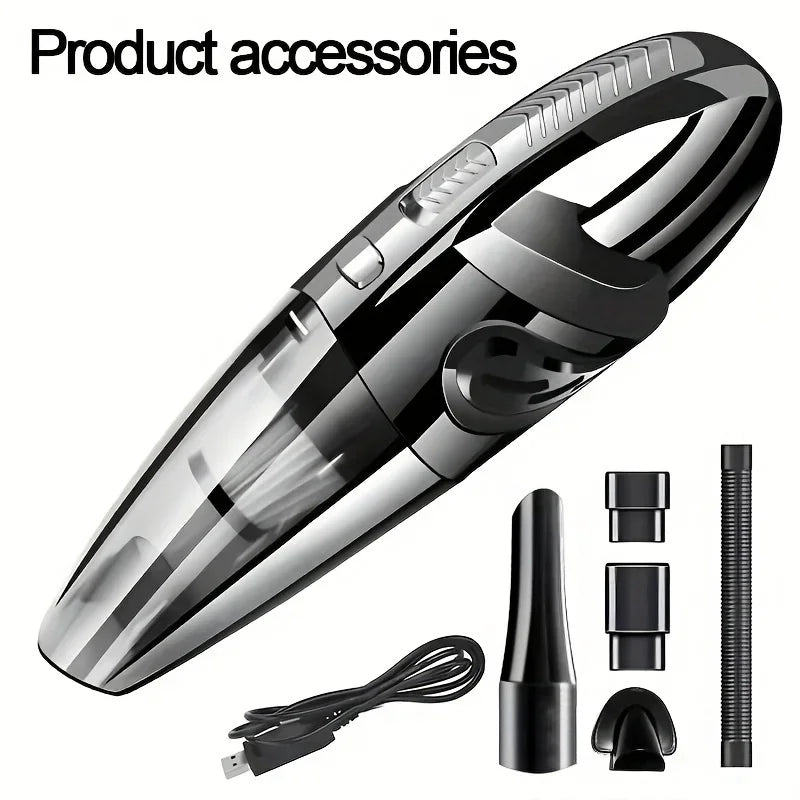 Cordless Car Vacuum Cleaner - Portable Handheld with Aluminum Suction Port