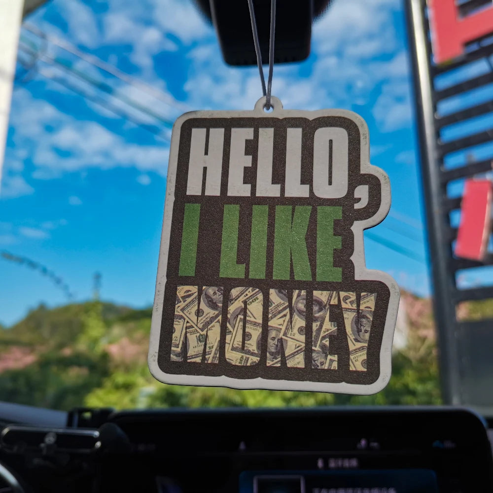 Dollar Bill Car Air Freshener - Lemon Scent Rearview Mirror Pendant