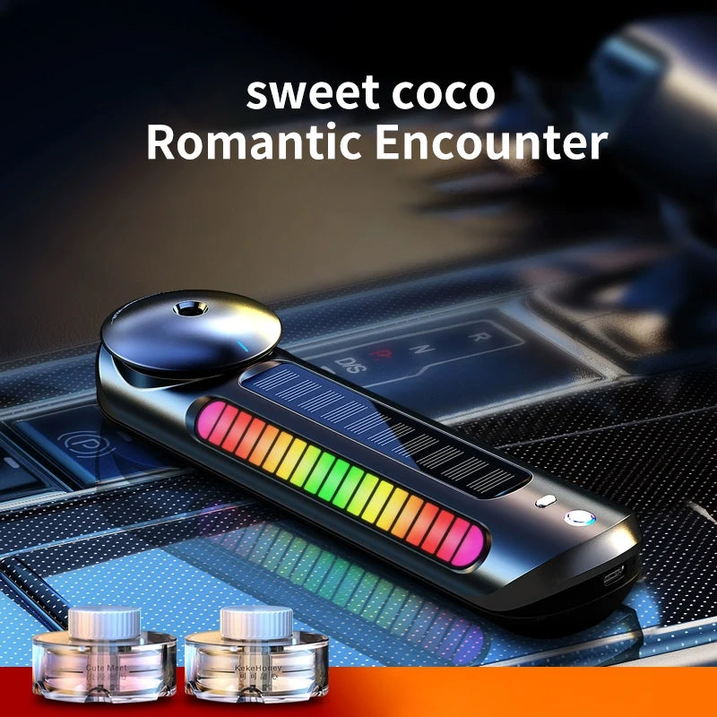 Solar-Powered Car Air Freshener - Automatic Spray with LED Light