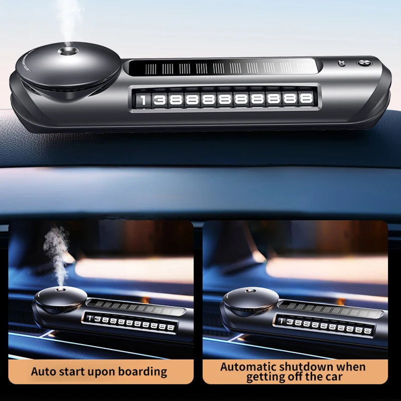Solar-Powered Car Air Freshener - Automatic Spray with LED Light