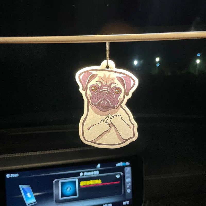 Cute Dog Car Air Freshener - Lavender Scent Rearview Mirror Pendant