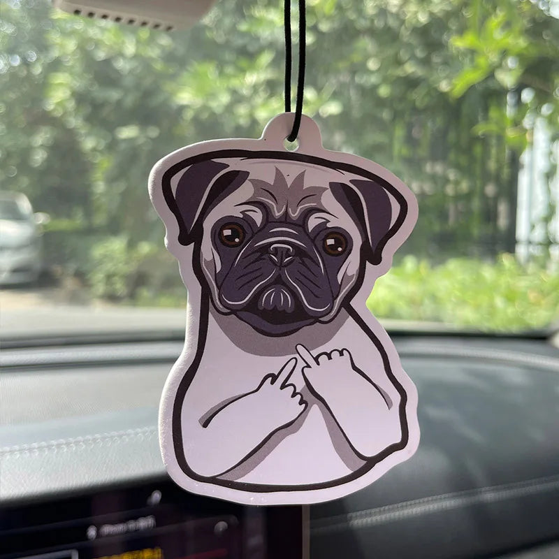 Cute Dog Car Air Freshener - Lavender Scent Rearview Mirror Pendant