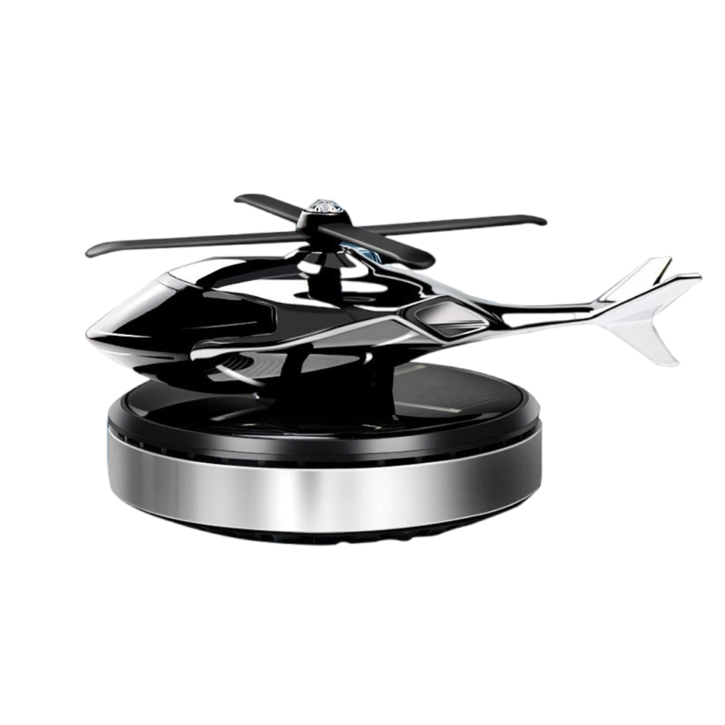 Solar Helicopter Car Air Freshener - Rotating Propeller Diffuser