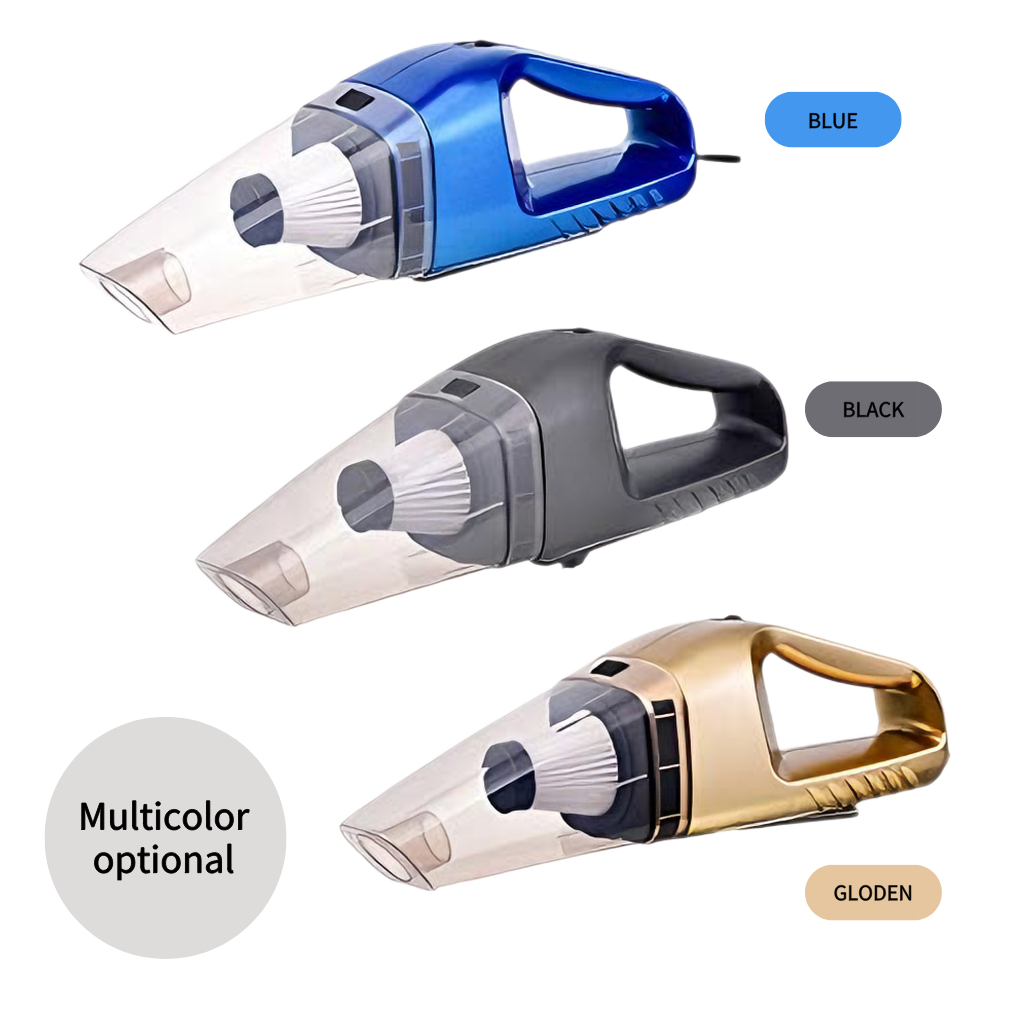 Wet/Dry Car Vacuum - Handheld Cleaner for Liquids & Dry Debris