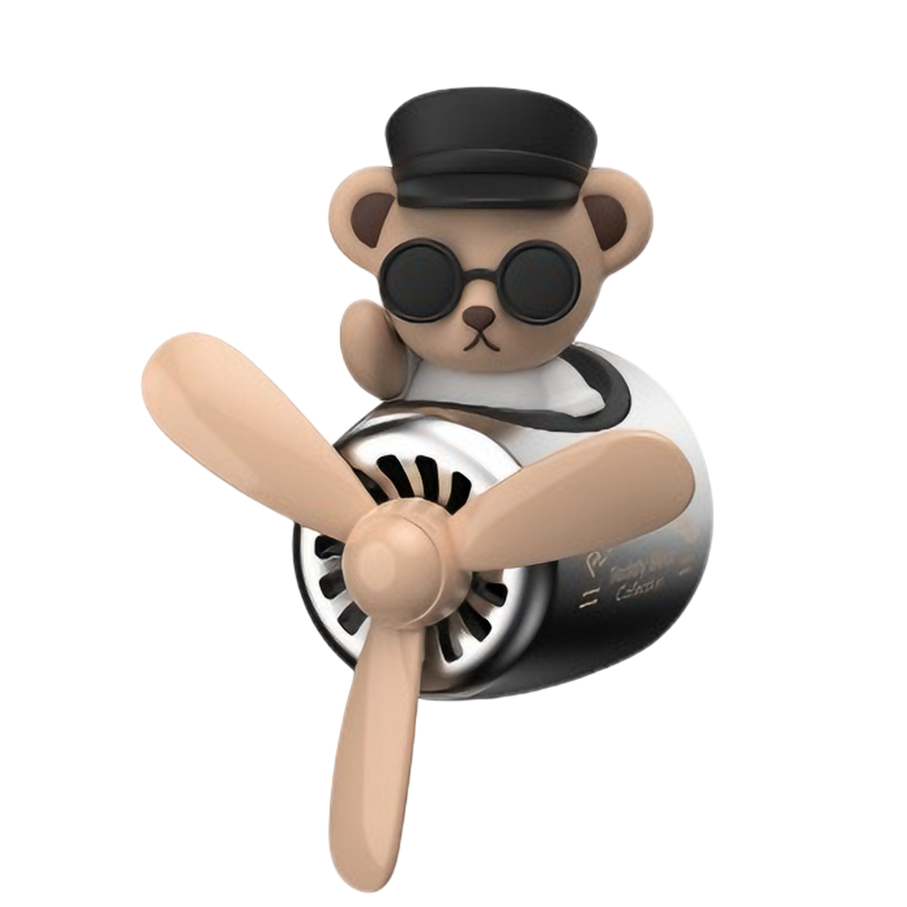 Aviator Bear Car Air Freshener - Cute Pilot Vent Clip Diffuser