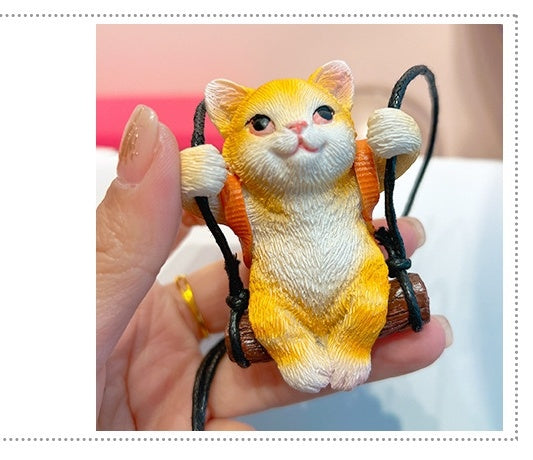 Cat Rearview Mirror Pendant - Small Kitten Ornament for Car Interior