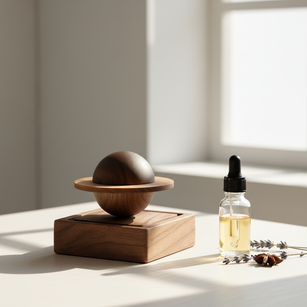 Walnut Wood Aromatherapy Diffuser Promotional Image
